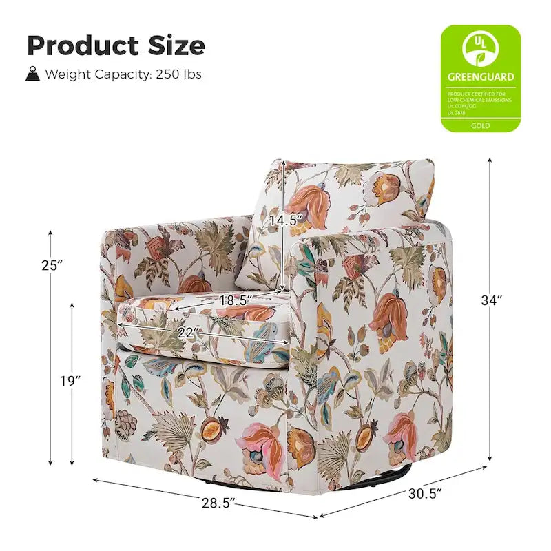 Erkenbald Modern Slipcovered Swivel Chair with Removable Cushion Set of 2 by HULALA HOME