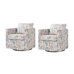 Erkenbald Modern Slipcovered Swivel Chair with Removable Cushion Set of 2 by HULALA HOME