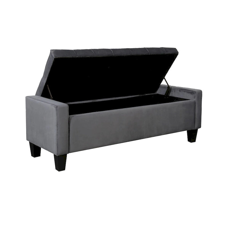 Porthos Home Warren Velvet Button Tufted Storage Bench