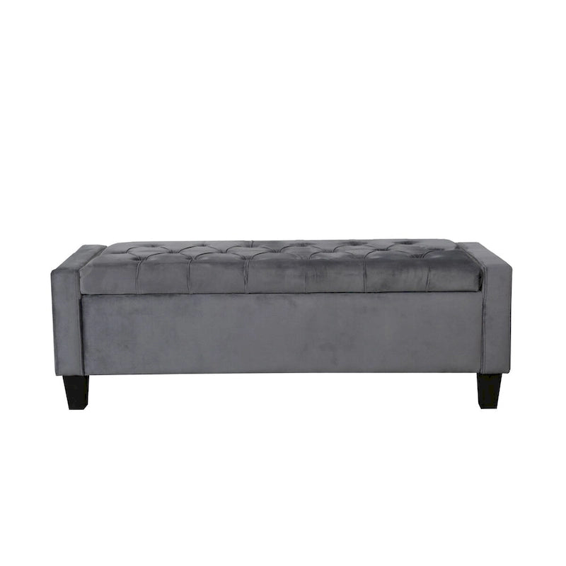 Porthos Home Warren Velvet Button Tufted Storage Bench