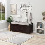 Storage Bench with 3 Doors Shoe Bench with Removable Cushion