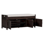 Storage Bench with 3 Doors Shoe Bench with Removable Cushion