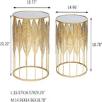 Gold Nesting Side Coffee Table - 13.8D x 13.8W x 23.5H