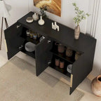 Buffet Cabinet with Storage, Fluted Sideboard Large Buffet with Adjustable Shelves, Credenza, Accent Cabinet Console Table