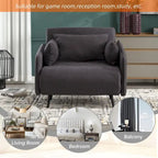 Linen Upholstered Convertible Single Sleeper Armchair for Living Room