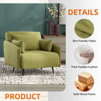 Linen Upholstered Convertible Single Sleeper Armchair for Living Room