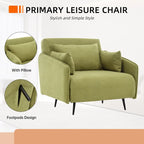Linen Upholstered Convertible Single Sleeper Armchair for Living Room