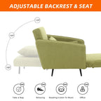 Linen Upholstered Convertible Single Sleeper Armchair for Living Room