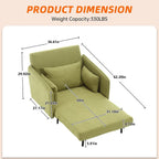 Linen Upholstered Convertible Single Sleeper Armchair for Living Room
