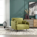 Linen Upholstered Convertible Single Sleeper Armchair for Living Room