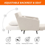 Linen Upholstered Convertible Single Sleeper Armchair for Living Room