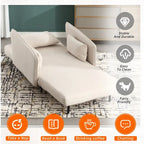 Linen Upholstered Convertible Single Sleeper Armchair for Living Room