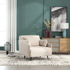 Linen Upholstered Convertible Single Sleeper Armchair for Living Room