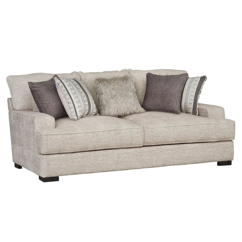 Furniture of America Aiden Contemporary Track Arms Sofa with Loose Back Pillows and Wooden Legs