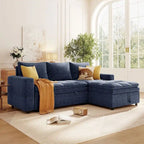 Soft Upholstered Sectional Sofa Bed with Storage Space, Suitable for Living Rooms and Apartments