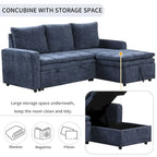 Soft Upholstered Sectional Sofa Bed with Storage Space, Suitable for Living Rooms and Apartments
