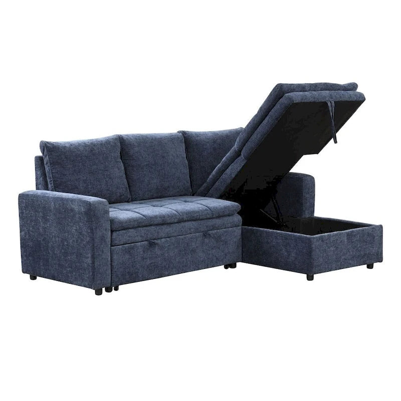 Soft Upholstered Sectional Sofa Bed with Storage Space, Suitable for Living Rooms and Apartments