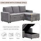 Soft Upholstered Sectional Sofa Bed with Storage Space, Suitable for Living Rooms and Apartments