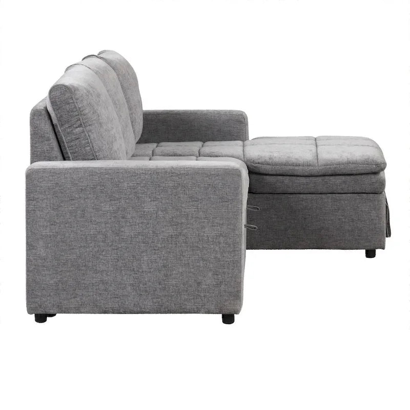Soft Upholstered Sectional Sofa Bed with Storage Space, Suitable for Living Rooms and Apartments