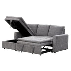 Soft Upholstered Sectional Sofa Bed with Storage Space, Suitable for Living Rooms and Apartments