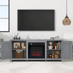 58-inch Grey Electric Fireplace TV Stands Console Table with 18 Electric Fireplace