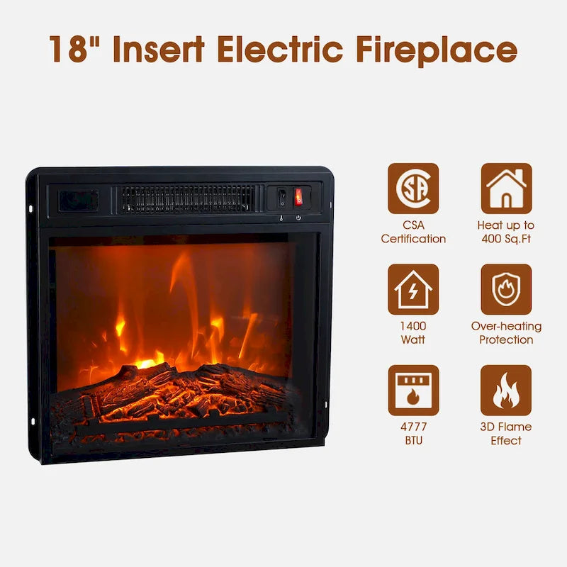 58-inch Grey Electric Fireplace TV Stands Console Table with 18 Electric Fireplace