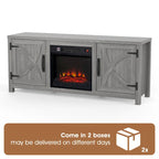 58-inch Grey Electric Fireplace TV Stands Console Table with 18 Electric Fireplace