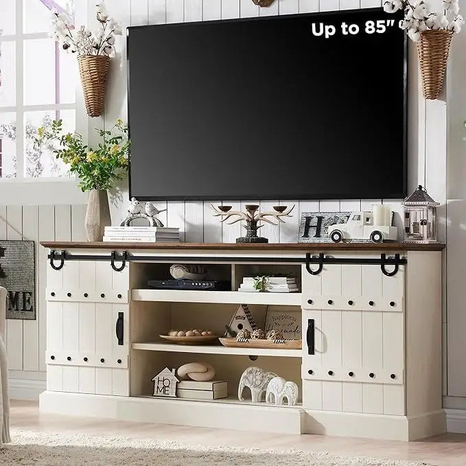 75 Farmhouse TV Stand, Media Console Table, Entertainment Center