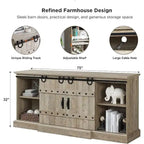 75 Farmhouse TV Stand, Media Console Table, Entertainment Center