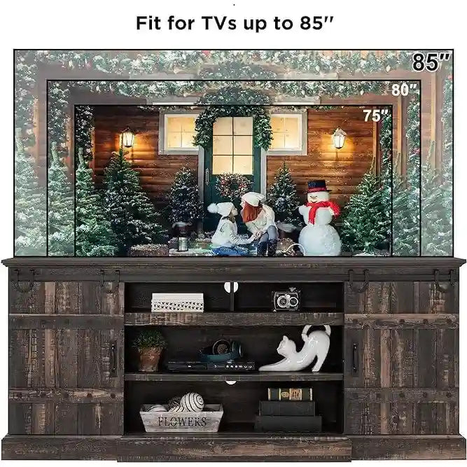 75 Farmhouse TV Stand, Media Console Table, Entertainment Center