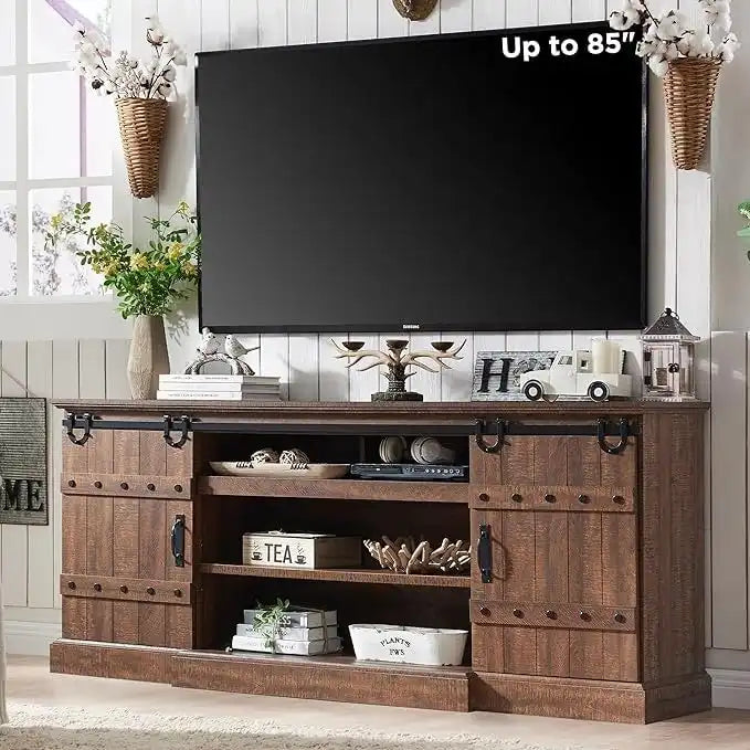 75 Farmhouse TV Stand, Media Console Table, Entertainment Center