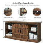 75 Farmhouse TV Stand, Media Console Table, Entertainment Center