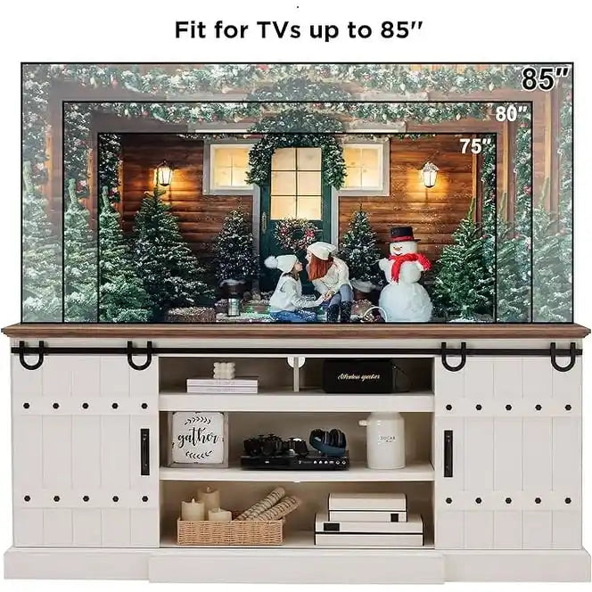 75 Farmhouse TV Stand, Media Console Table, Entertainment Center