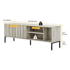 Moasis 64TV Stand Hollow Sliding Door Entertainment Center Adjustable Shelves TV Console - 64L x 15.4W x 22.5H