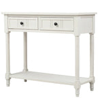 Daisy Series Console Table Traditional Design with Two Drawers and Bottom Shelf Acacia Mangium