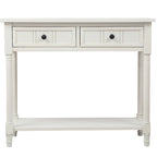Daisy Series Console Table Traditional Design with Two Drawers and Bottom Shelf Acacia Mangium