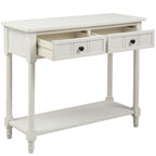 Daisy Series Console Table Traditional Design with Two Drawers and Bottom Shelf Acacia Mangium
