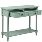 Daisy Series Console Table Traditional Design with Two Drawers and Bottom Shelf Acacia Mangium