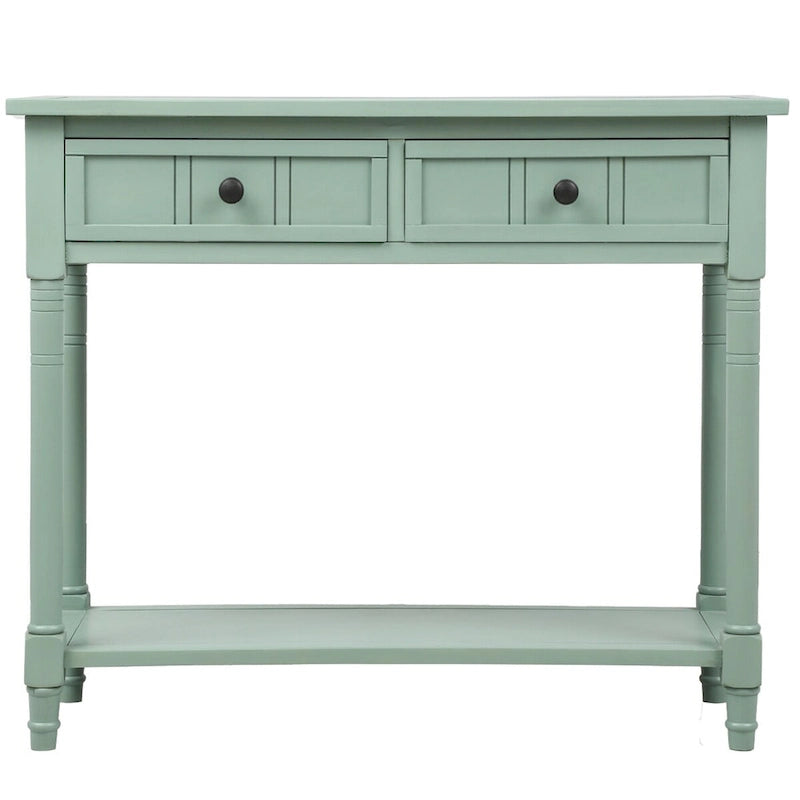 Daisy Series Console Table Traditional Design with Two Drawers and Bottom Shelf Acacia Mangium