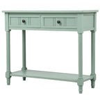 Daisy Series Console Table Traditional Design with Two Drawers and Bottom Shelf Acacia Mangium