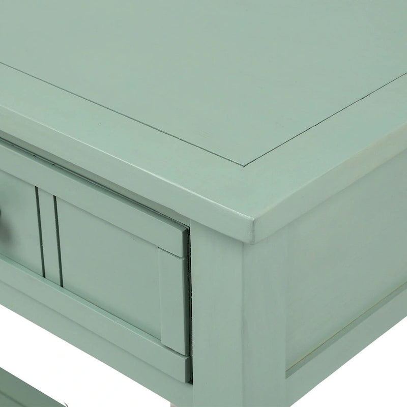 Daisy Series Console Table Traditional Design with Two Drawers and Bottom Shelf Acacia Mangium