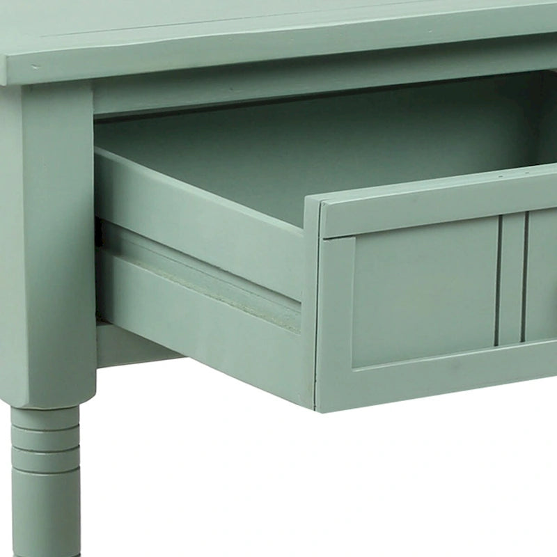 Daisy Series Console Table Traditional Design with Two Drawers and Bottom Shelf Acacia Mangium
