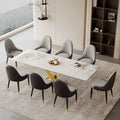 9 - Piece 94.48 Extendable Sintered Stone Dining Table with 8 Chairs Dining Set