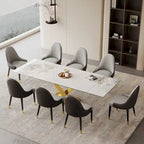 9 - Piece 94.48 Extendable Sintered Stone Dining Table with 8 Chairs Dining Set