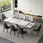 9 - Piece 94.48 Extendable Sintered Stone Dining Table with 8 Chairs Dining Set