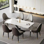 9 - Piece 94.48 Extendable Sintered Stone Dining Table with 8 Chairs Dining Set