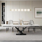 9 - Piece 94.48 Extendable Sintered Stone Dining Table with 8 Chairs Dining Set