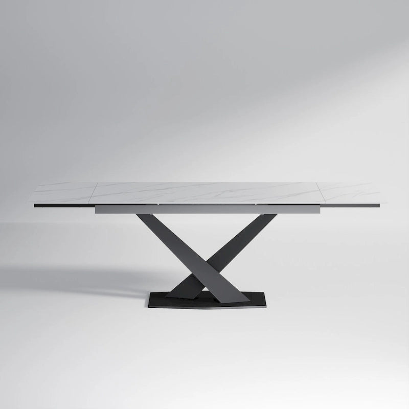 9 - Piece 94.48 Extendable Sintered Stone Dining Table with 8 Chairs Dining Set