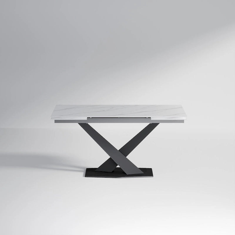 9 - Piece 94.48 Extendable Sintered Stone Dining Table with 8 Chairs Dining Set