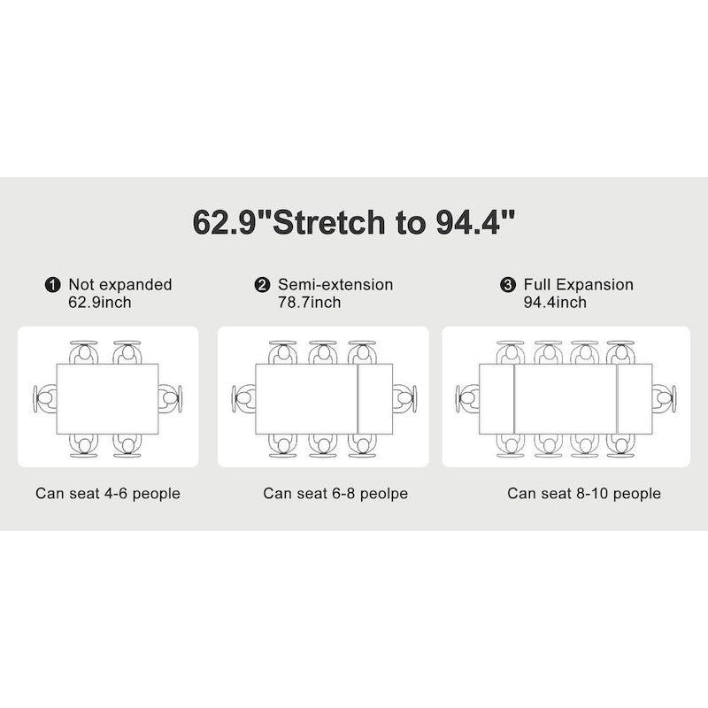 9 - Piece 94.48 Extendable Sintered Stone Dining Table with 8 Chairs Dining Set